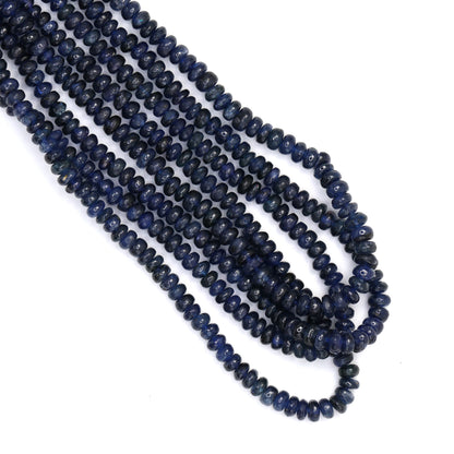 Navy Blue Sapphire 2.75mm - 3.25mm Smooth Rondelles Bead Strand