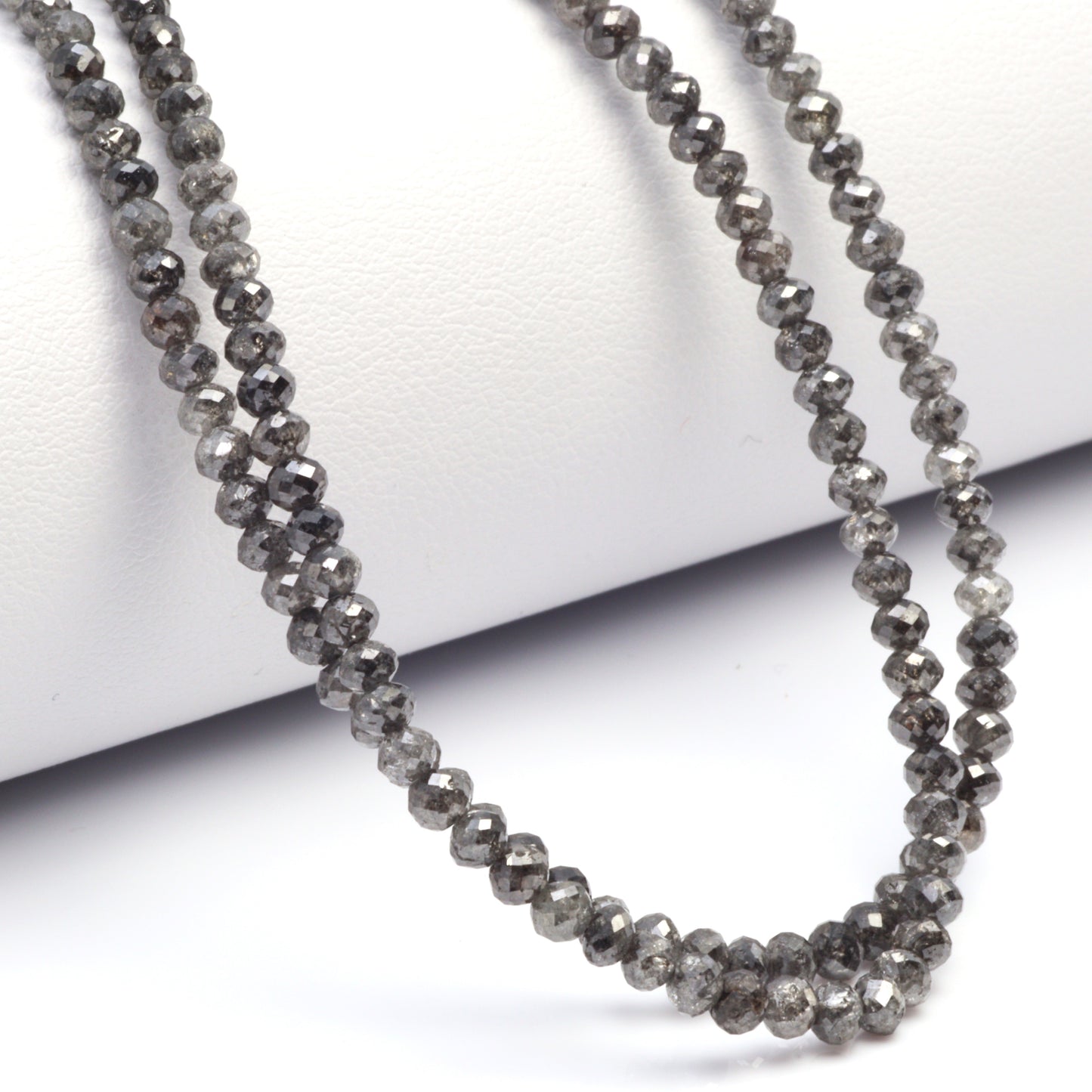 Gray Diamond 2.5mm Faceted Rondelles