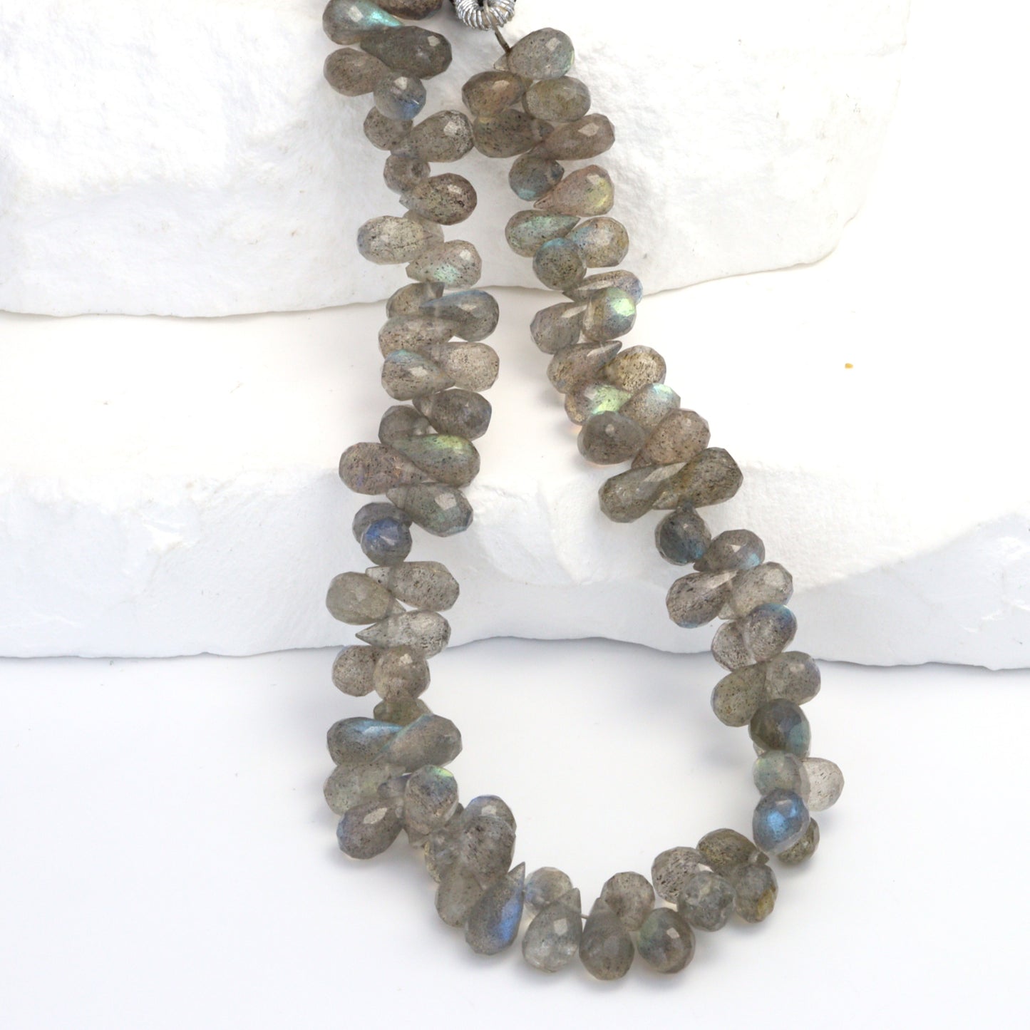 Blue Labradorite 6x4mm Faceted Teardrop Briolettes