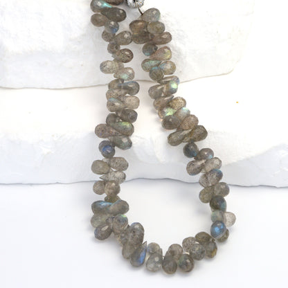 Blue Labradorite 6x4mm Faceted Teardrop Briolettes