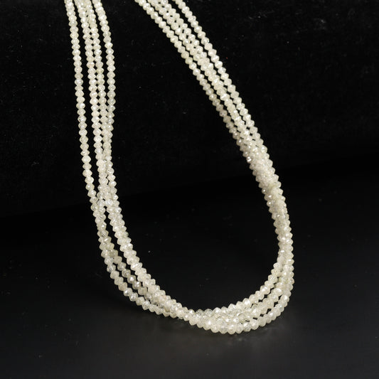 Gray Diamond 1.5mm – 2.5mm Hand Faceted Rondelles Bead Strand