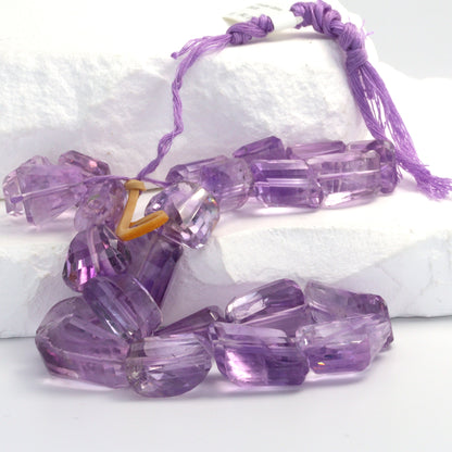 Pink Amethyst 12x9mm Faceted Nuggets
