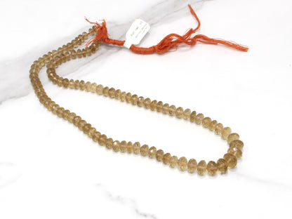 Champagne Quartz 6mm Faceted Rondelles