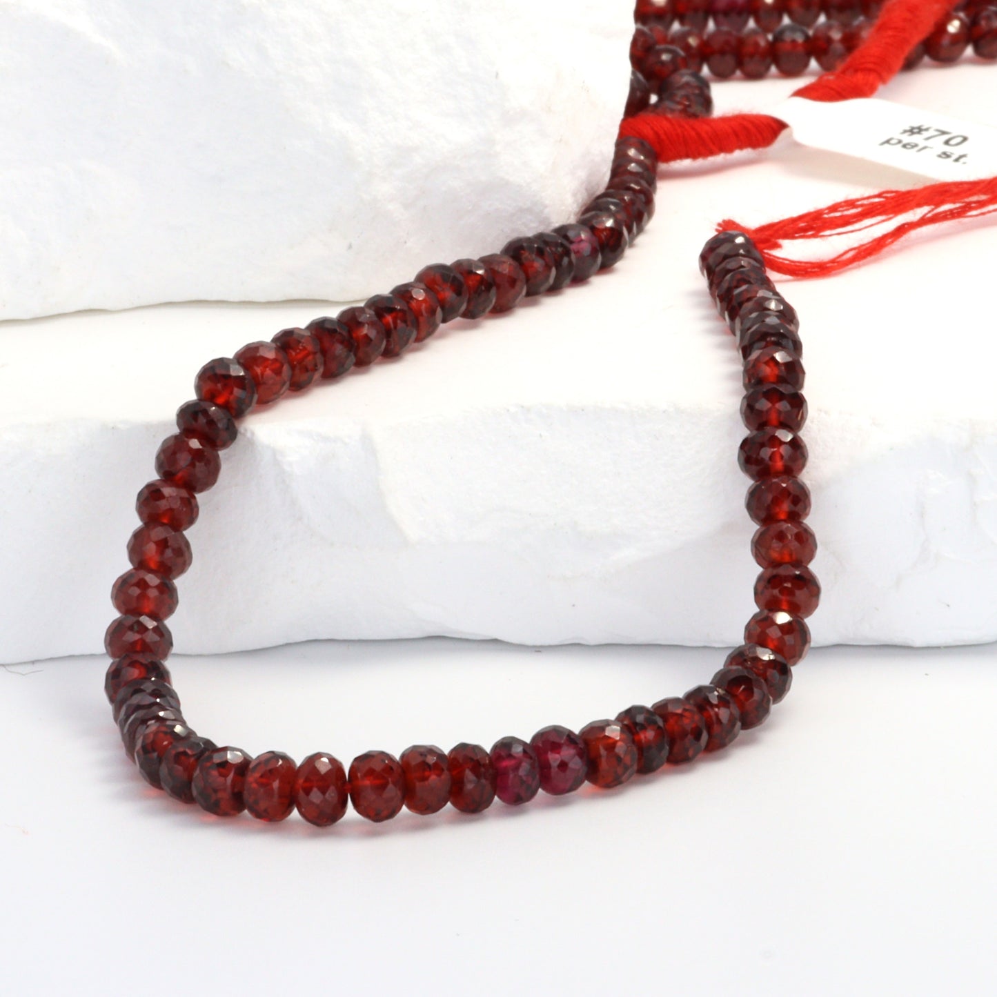 Red Garnet 4.5mm Faceted Rondelles