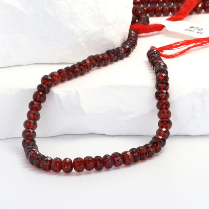 Red Garnet 4.5mm Faceted Rondelles