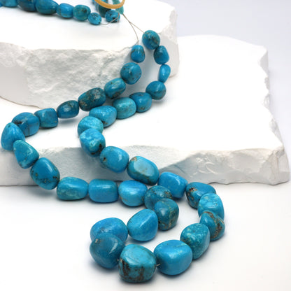 Natural Blue Turquoise 11x9mm Smooth Nuggets