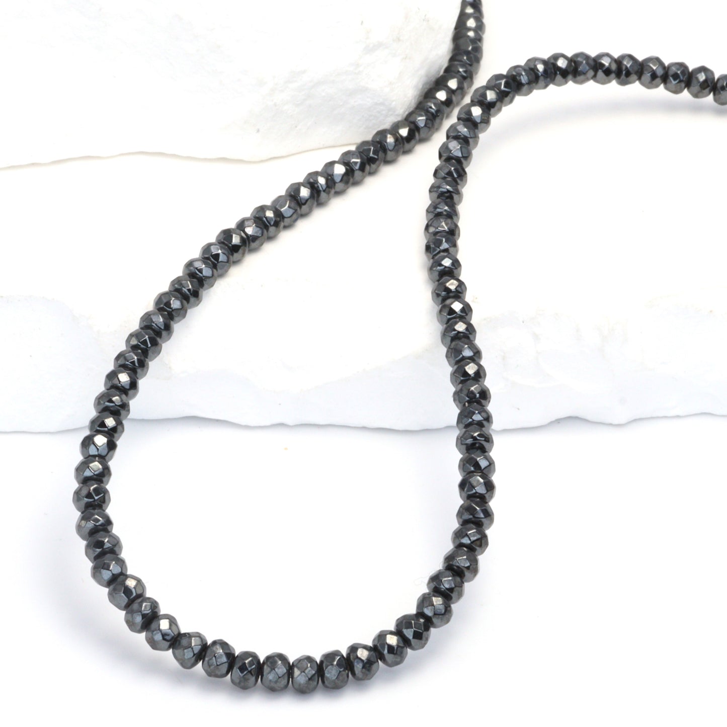 Gunmetal Hematite 4mm Faceted Rondelles Bead Strand