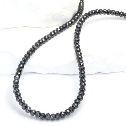 Gunmetal Hematite 4mm Faceted Rondelles Bead Strand