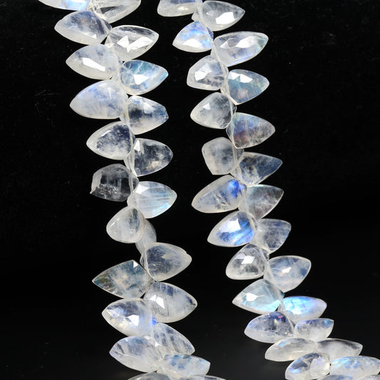 Rainbow Moonstone 11x7mm Faceted Shields Bead Strand