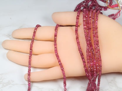 Pink Tourmaline 3.5m Faceted Rondelles