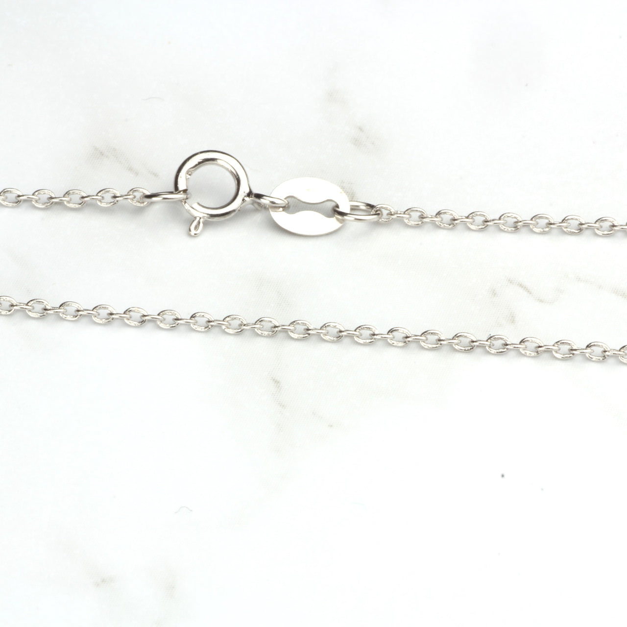 Sterling Silver Chain Necklace Cable Chain 925 Silver Necklace 1.2mm 18"