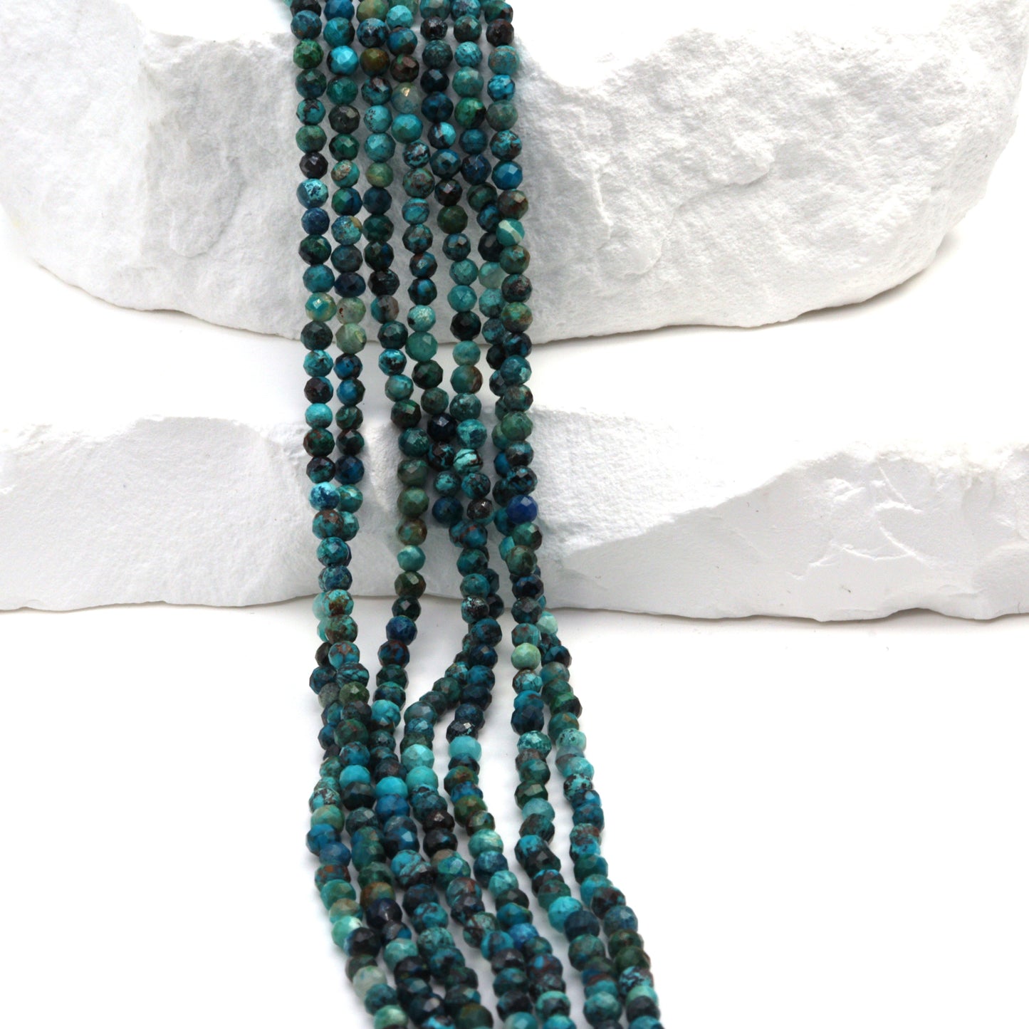 Chrysocolla 2.5mm Faceted Rounds Bead Strand