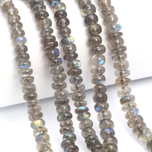 Blue Labradorite 5mm Smooth Rondelles