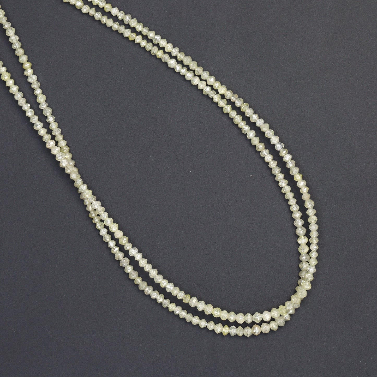Taupe Diamond 1.9mm - 2.2mm Hand Faceted Rondelles Bead Strand