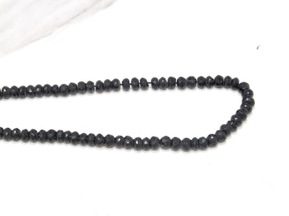 Black Spinel 6mm Faceted Rondelles