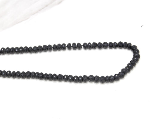 Black Spinel 6mm Faceted Rondelles