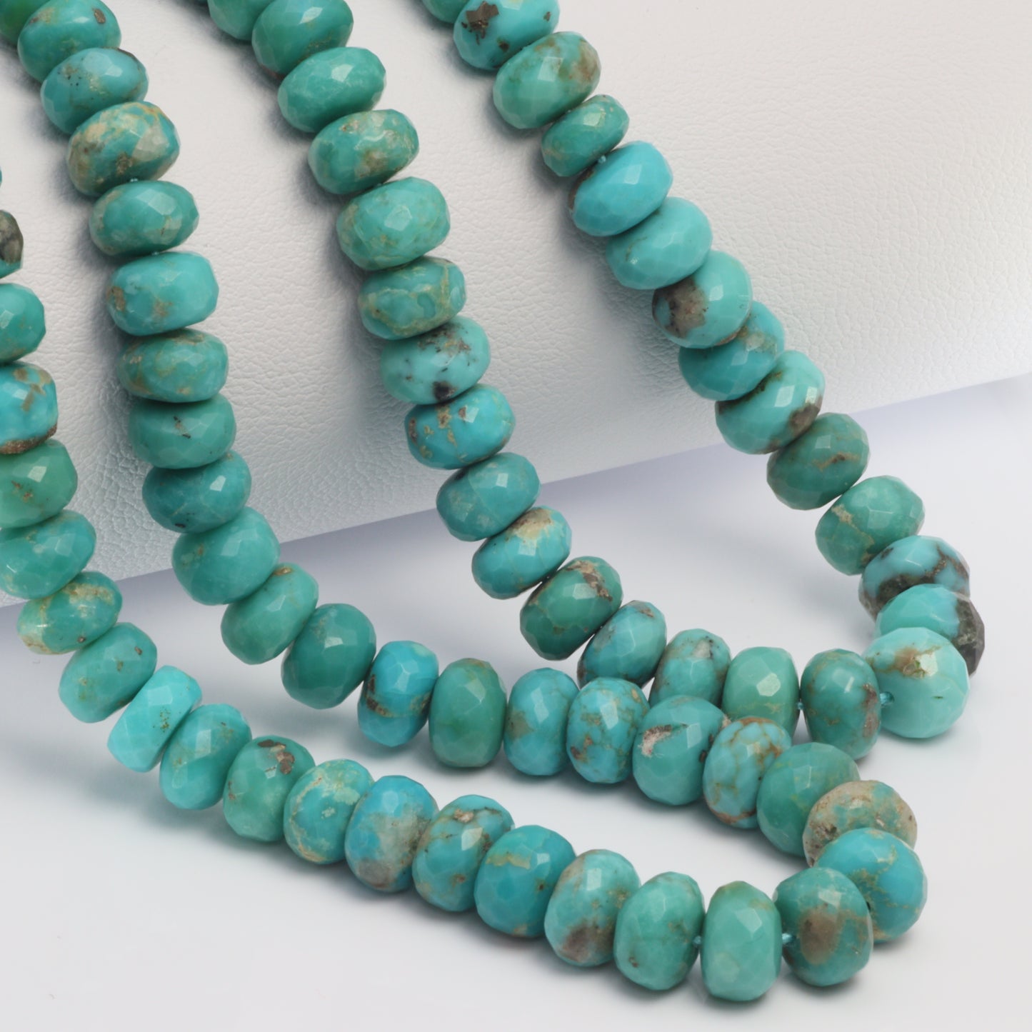 Natural Blue-Green Turquoise 5mm Faceted Rondelles