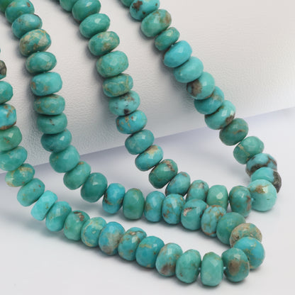 Natural Blue-Green Turquoise 5mm Faceted Rondelles