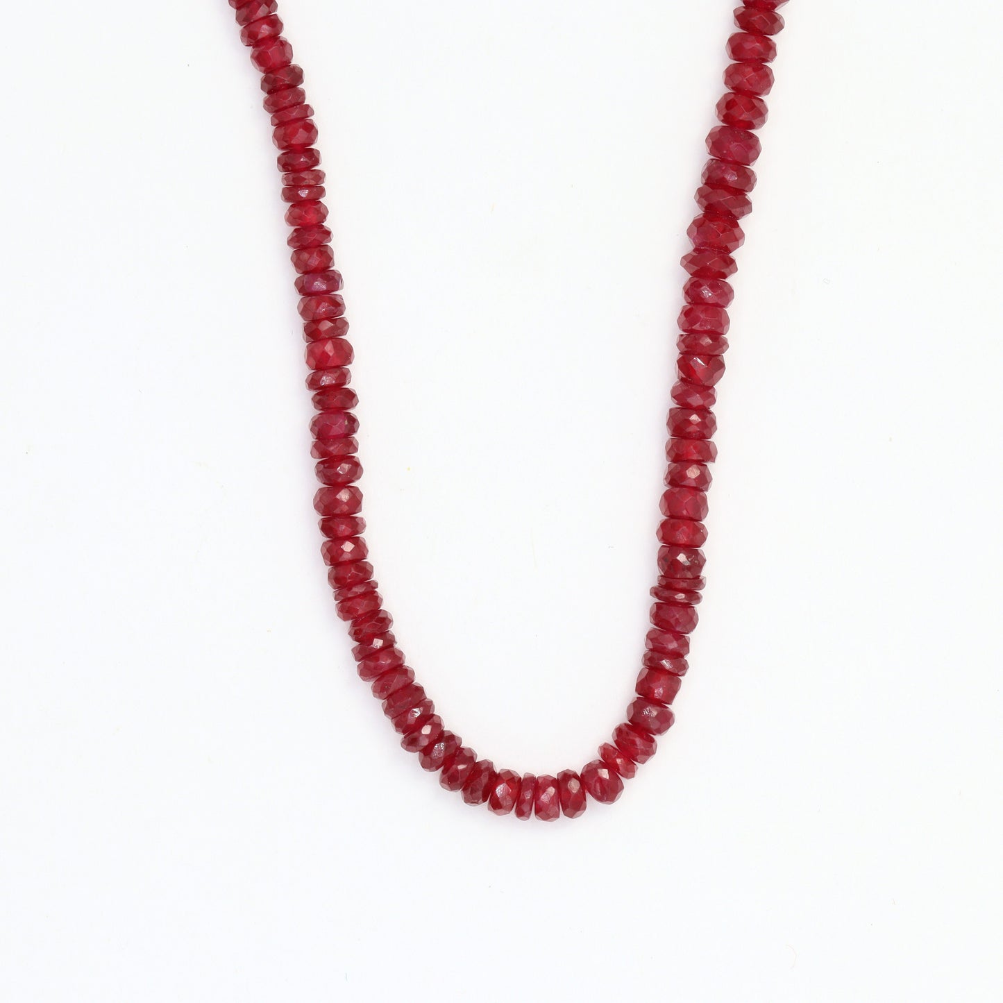 Red Ruby 3.5mm Hand Faceted Rondelles Bead Strand