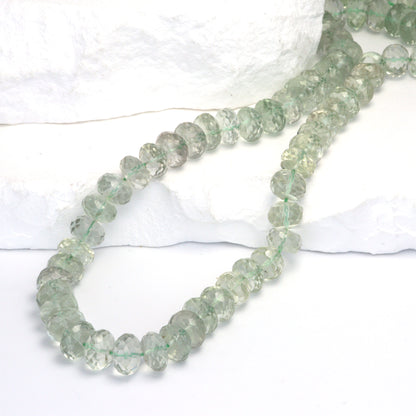 Green Amethyst 8mm Faceted Rondelles Bead Strand