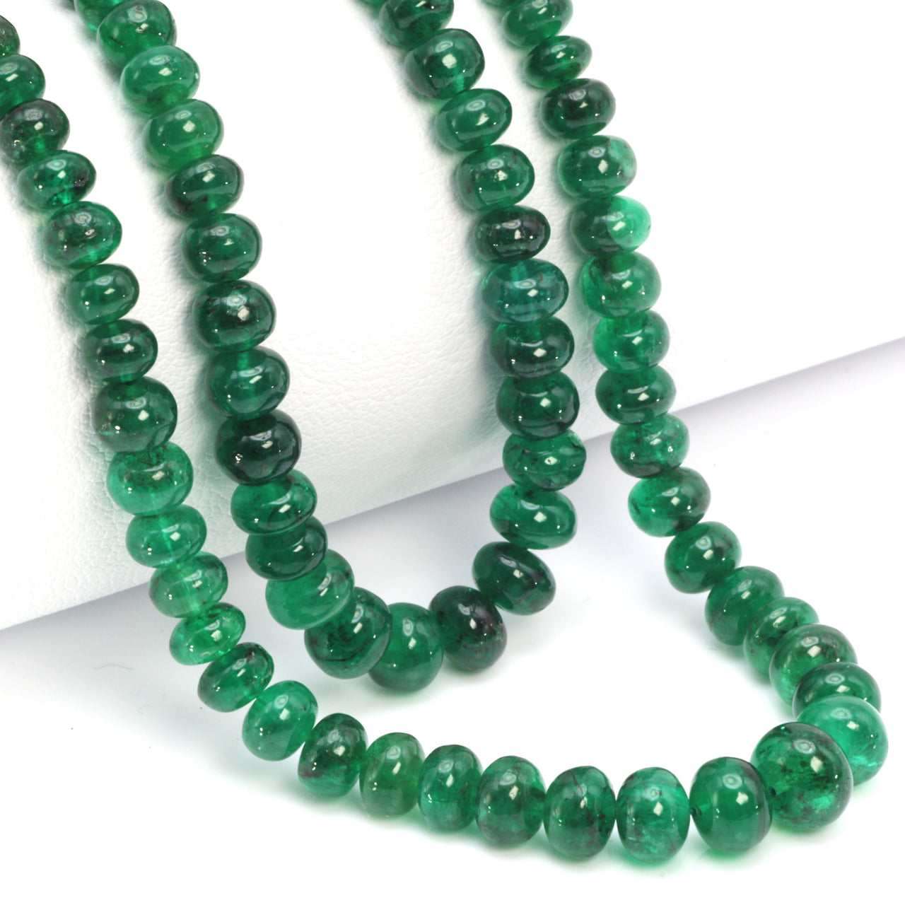 Green Emerald 3.5mm Smooth Rondelles