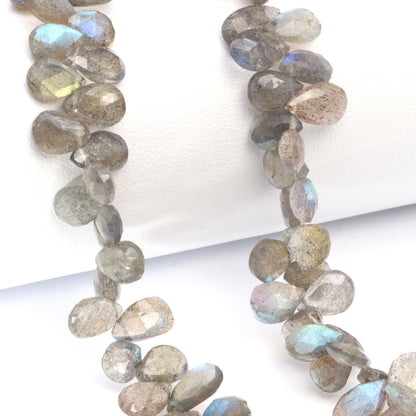 Blue Labradorite 7x5mm Faceted Pear Shaped Briolettes Bead Strand