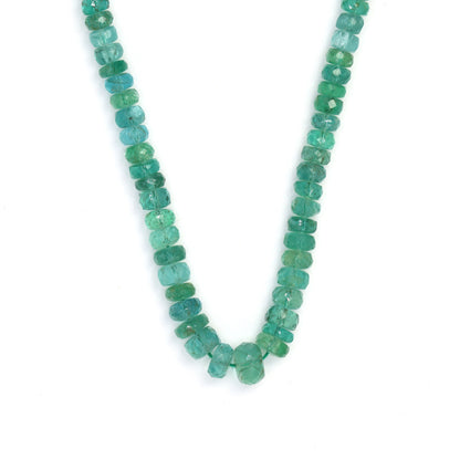 Green Emerald 4mm - 6mm Hand Faceted Rondelles Bead Strand