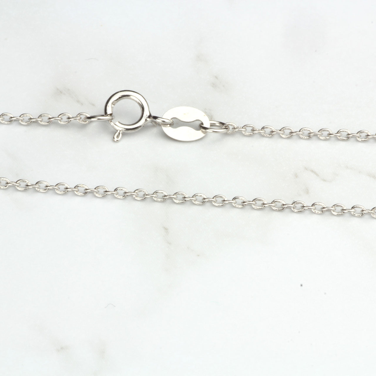 Sterling Silver Chain Necklace Cable Chain 925 Silver Necklace 1.2mm 16"