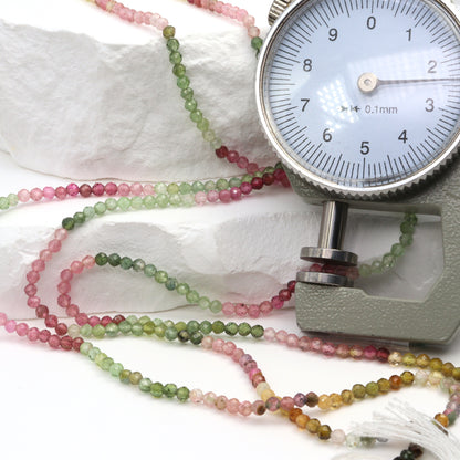 Afghani Watermelon Tourmaline 2mm Faceted Rounds