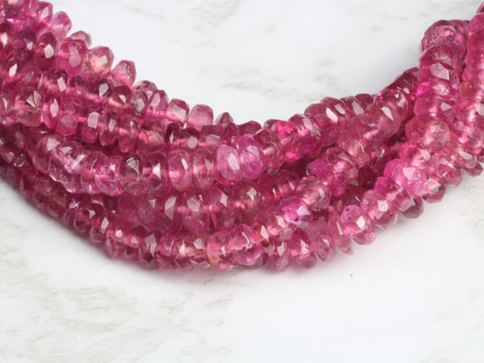 Pink Tourmaline 3.5m Faceted Rondelles