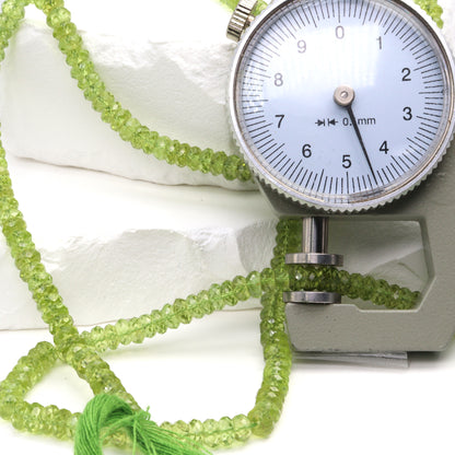 Green Peridot 4.5mm Faceted Rondelles Bead Strand