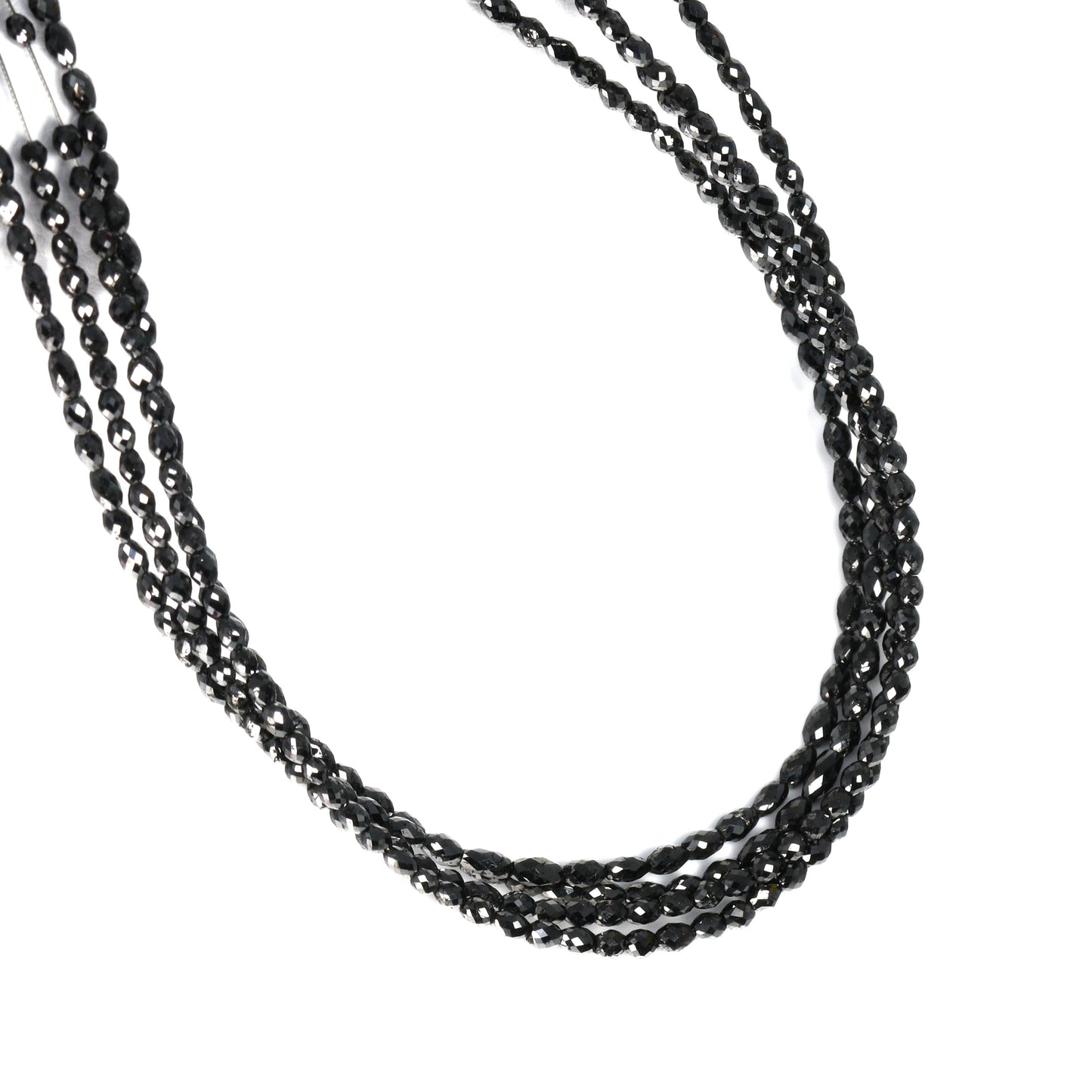 Black Diamond 3x2mm Faceted Drums Bead Strand