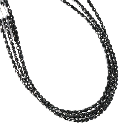 Black Diamond 3x2mm Faceted Drums Bead Strand