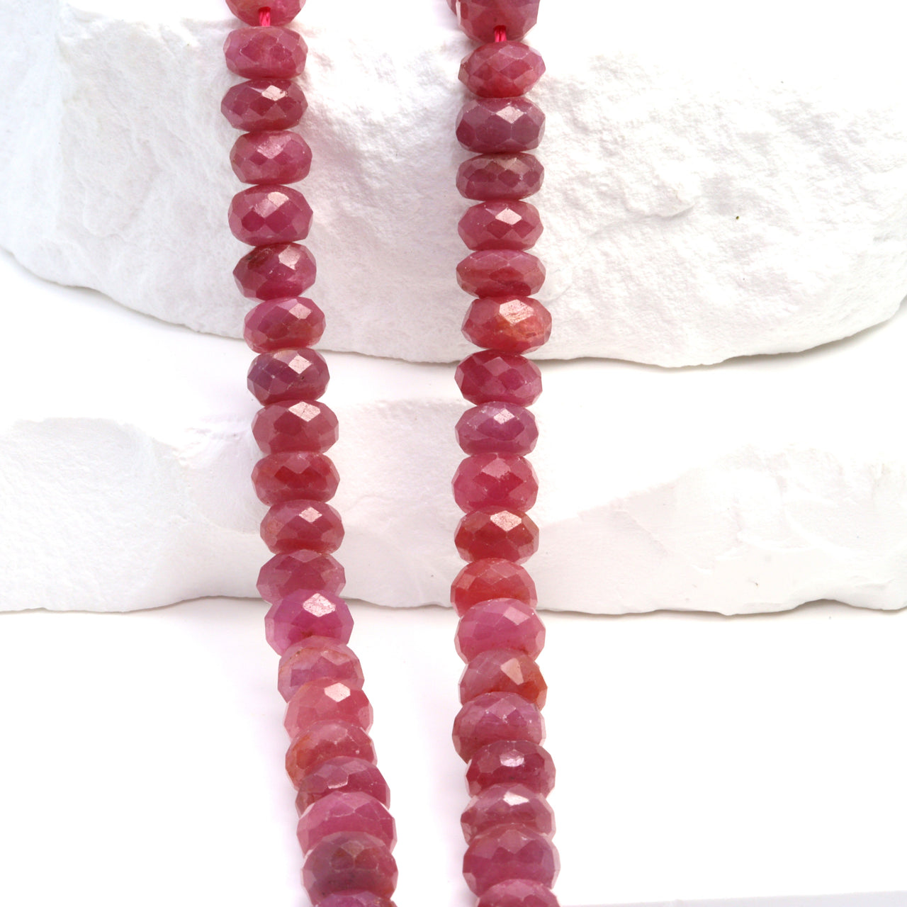 Ruby 7mm Faceted Rondelles