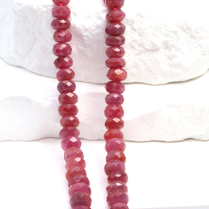 Ruby 7mm Faceted Rondelles