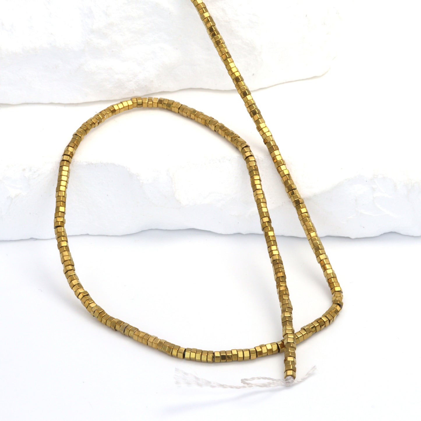 Golden Hematite 2mm Hexagons Bead Strand