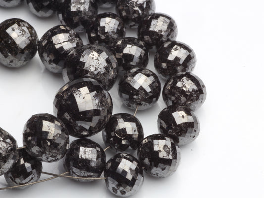Black Diamond 7mm Faceted Rondelles
