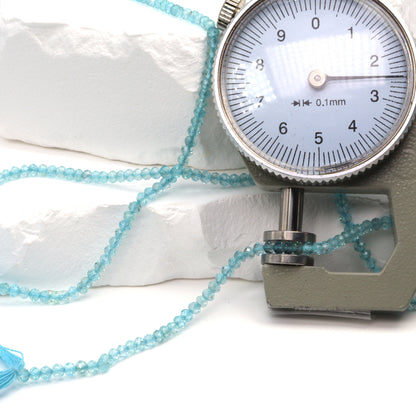Sea Blue Apatite 2.5mm Faceted Rondelles Bead Strand