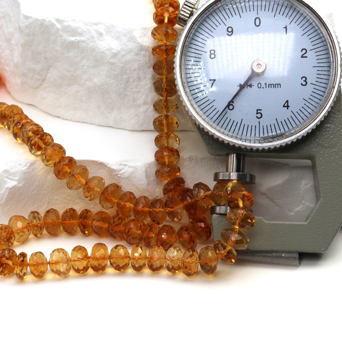 Yellow Orange Citrine 5.5mm Faceted Rondelles