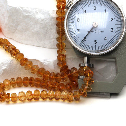 Yellow Orange Citrine 5.5mm Faceted Rondelles