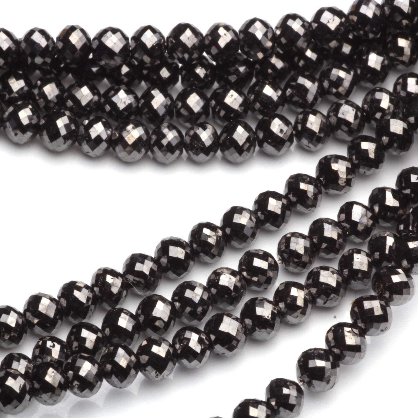 Black Diamond 3.5mm Faceted Rondelles