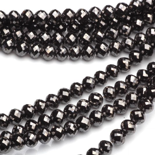 Black Diamond 3.5mm Faceted Rondelles