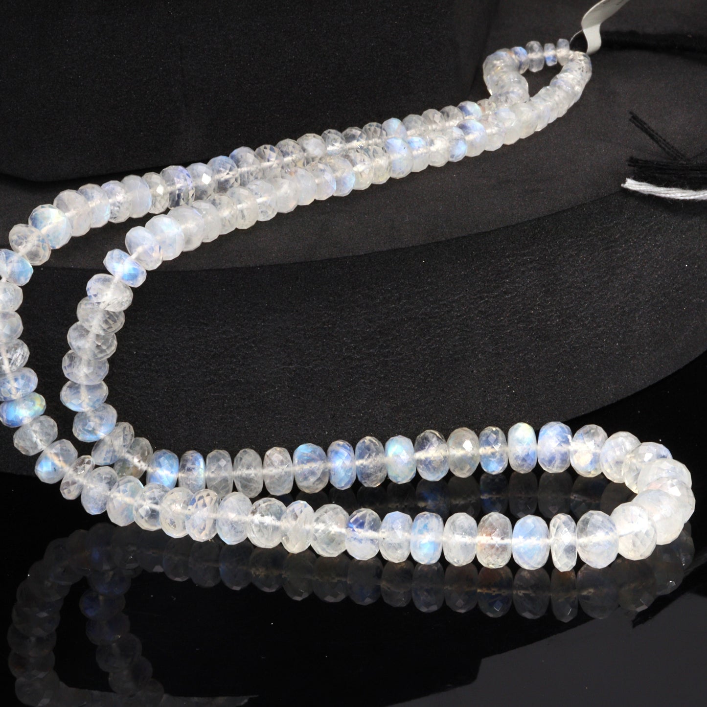 AA Blue Rainbow Moonstone 5mm Faceted Rondelles