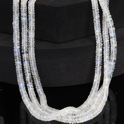 AA Blue Rainbow Moonstone 4mm Faceted Tires