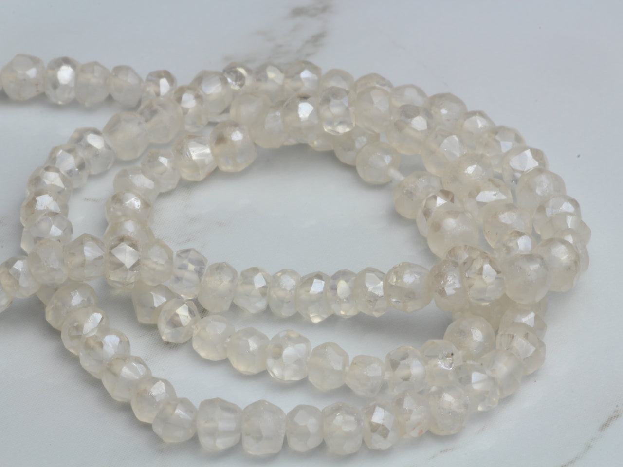 Coated Crystal Quartz 3.5mm Faceted Rondelles
