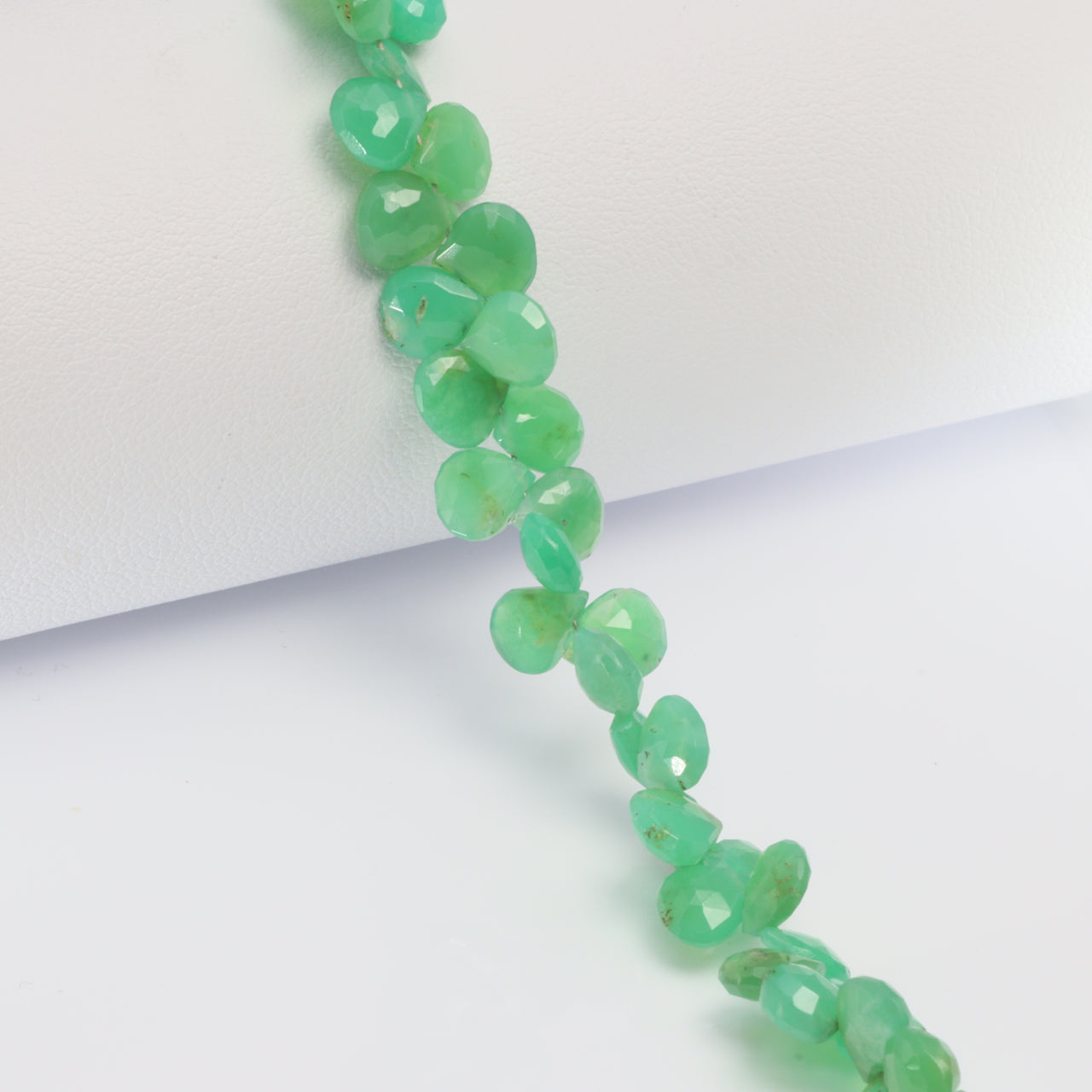Apple Green Chrysoprase 5mm Faceted Heart Shaped Briolettes
