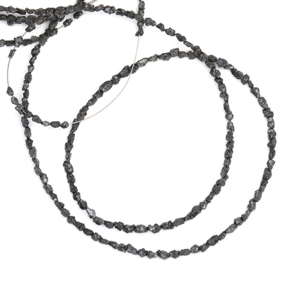 Black Diamond 3x2mm - 4x3mm Faceted Chips Bead Strand