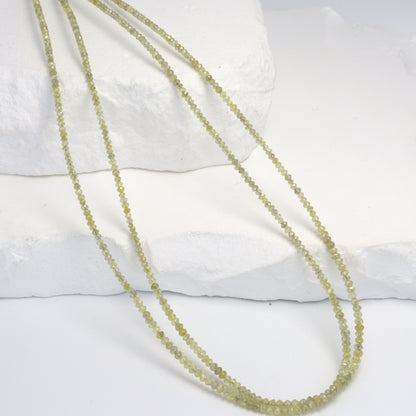 Champagne Diamond 2mm - 2.2mm Hand Faceted Rondelles Bead Strand