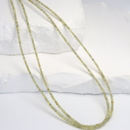 Champagne Diamond 2mm - 2.2mm Hand Faceted Rondelles Bead Strand