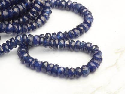 Navy Blue Sapphire 3mm Faceted Rondelles